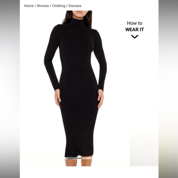 Turtleneck Midi Sweater Dress - Picture 5 of 7